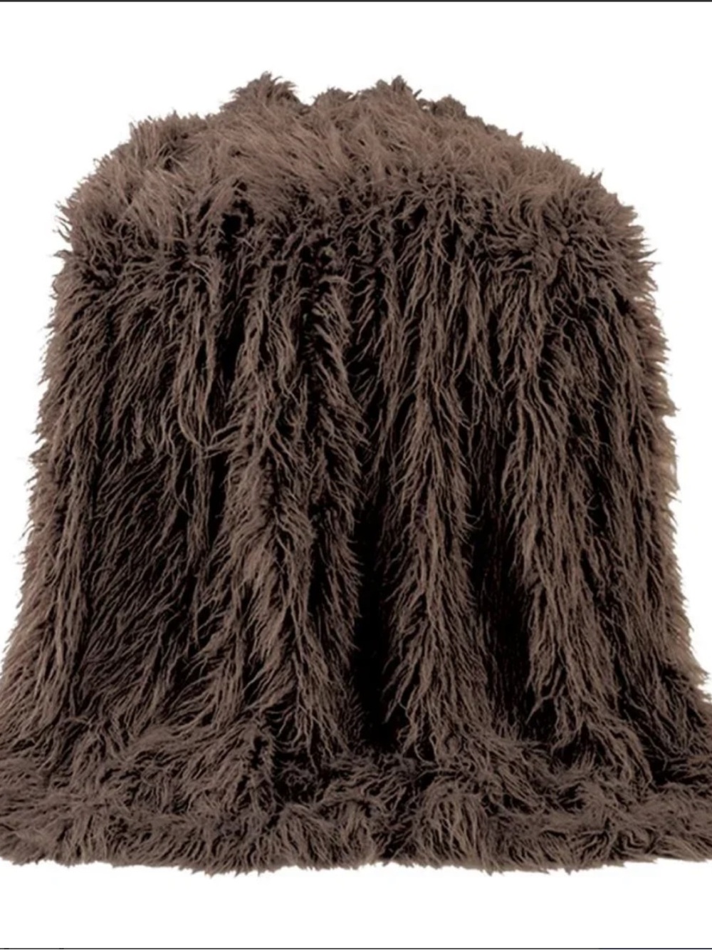 HUDSON PARK EXCLUSIVE Brown Mongolian Throw Blanket